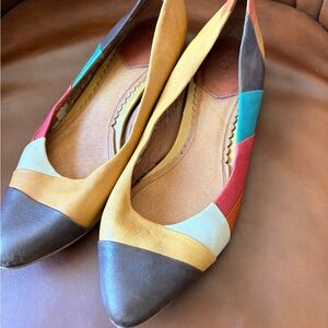 Lucky Brand Petra Multicolor Patchwork Flats sz 10 good condition
